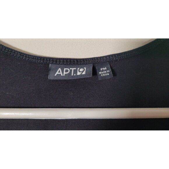 Apt 9 Shirt Women Petite Medium Black Tank Flashy Sequin Scoop Neck - Picture 5 of 6